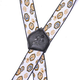 KANGDAI Men Braces Strong Metal Clips 4 X Back Durable Elastic Adjustable Suspenders Heavy Duty Mens Braces