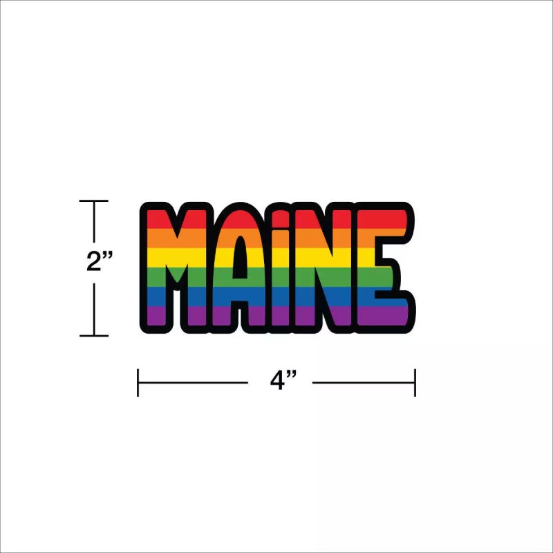 RetroPlanet Maine Rainbow Die Cut Vinyl Sticker