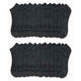 AND1 Men's Socks - Athletic Cushion Low Cut Socks (24 Pack), Size 6-12.5, Charcoal Grey