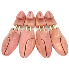 Luxinton Cedar Shoe Tree Boot Keeper for Men Luka 2-pack Adjustable Shoetree Twin Tube(for 2 pairs of shoes)(EU 42-43 / Medium / 9-10.5 US)