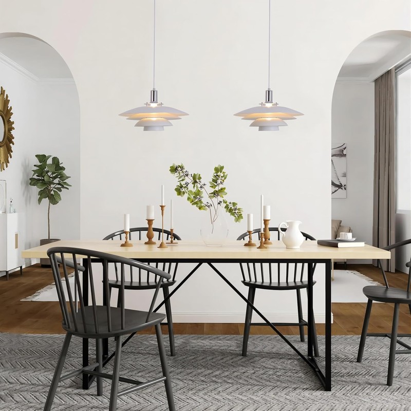 FCTWAKS Mid Century Modern Pendant Light, 15" Nordic Hanging Ceiling