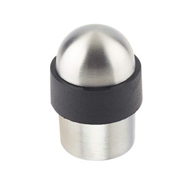 Door Stop Floor Mounted Concealed Fixing Dome Top Satin Stainless Steel 30mm Diameter (01)
