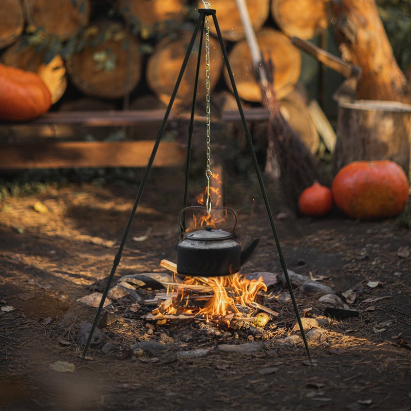 BBQ Tripod Frame with Chain and Hook Storage Bag Adjustable