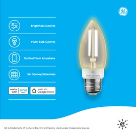 Cync GE Smart LED Light Bulb, B11 Candle Light Bulb – Works with Amazon Alexa & Google Home, 60W Equivalent, Soft White, 2.4GHz WiFi (4-Pack)
