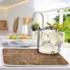 Brown Marble Texture Absorbent Dishes Drainer/Rack Mat for Countertop Small