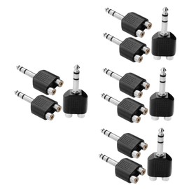Totority 12pcs to Adapter Dual Male to Female Audio Splitter for Speaker and Amplifier Connections Easy to Use Audio Signal Converter Compatible Devices