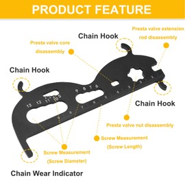 COLYUPO Bicycle Chain Checker Bike Chain Wear Indicator Gauge Measuring Ruler Checking Tool for MTB Road Bike/Folding Bike