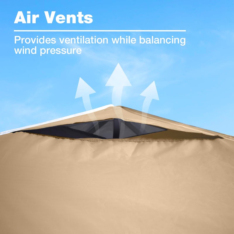 8x8 Canopy Replacement Top Cover with Air Vents for ez
