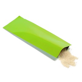 QQ Studio Glossy Green Foil Packaging Bags, Empty Aluminum Packets, Heat Seal Open Top Baggies for Drink Mix, Coffee, and Powders (100, 2" x 6")