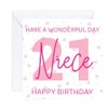 happy 21 21st Birthday niece Card age (envelope included)