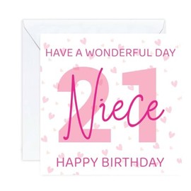 happy 21 21st Birthday niece Card age (envelope included)