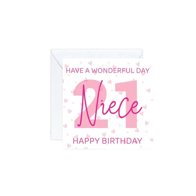 happy 21 21st Birthday niece Card age (envelope included)