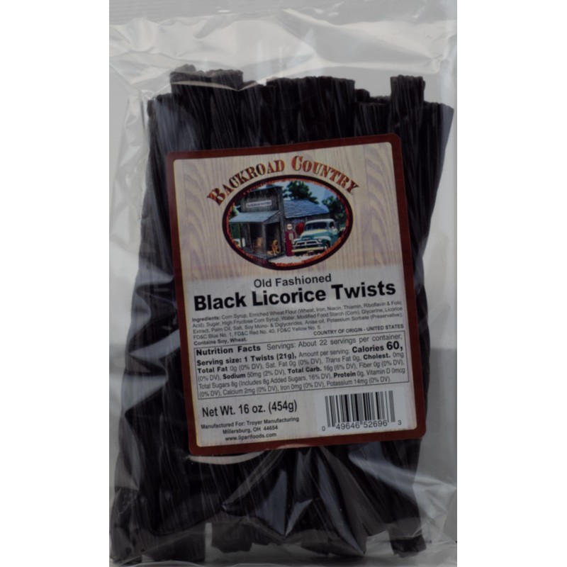 Backroad Country Old Fashioned Classic Black Licorice Twists - Licorice