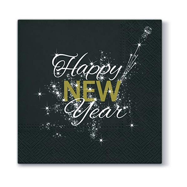 20 Napkins Happy New Year/New Year/New Year/New Year 33 x 33 cm