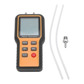 Handheld Digital Manometer, Portable Differential Pressure Gauge Meter for HVAC Gas Pipeline and Industrial Pressure Detection ABS Material with Storage Bag