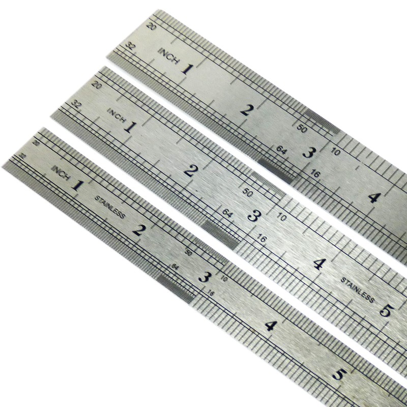 DAUMKINO® Stainless Steel Ruler, Metric / Imperial Scale Versatile for