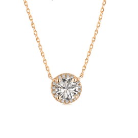 2-carat Round-wrapped Chain New Arrivals Moissanite Necklace Ladies Daily Jewels Set Sterling Silver 925Color: Gold, Design: custom