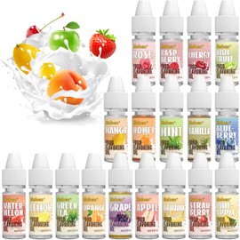 Food Flavoring Oil, 18 Flavors Candy Flavoring, Concentrate Imitation Flavor Extract for Baking, Lip Gloss, Drinks, Cooking, Soap - Water & Oil Soluble - .25 Fl Oz (6 ml) Bottles