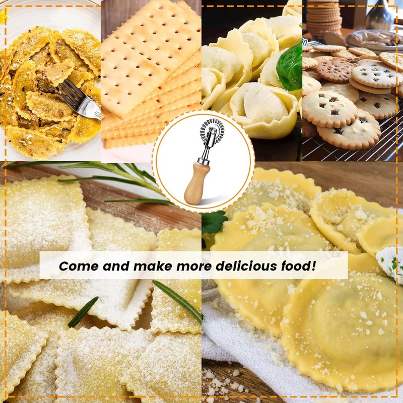 Pasta Cutter Wheel,Ravioli Stamp Cutter with Roller Zinc Alloy Noodle