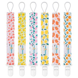Babygoal Plastic Pacifier Clips for Boys, 6 Pack Pacifier Holder Fits Most Pacifier Styles &Teething Toys and Pacifier Clips for Boys And Girls 6PS14-CA