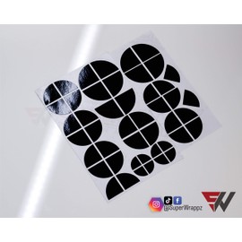 SuperWrappz Version 2 Full Black Gloss Badge Emblem Overlay V2 FOR F40, G20, G30 etc. from 2017 TO NOW ETC. Sticker VINYL IN BLACK GLOSS 4 QUADRANTS COVERED FOR HOOD BONNET TRUNK RIMS STEERING