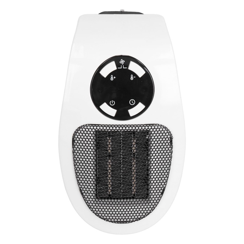 500W Black and White Mini Electric Heater Portable Wall Mounted