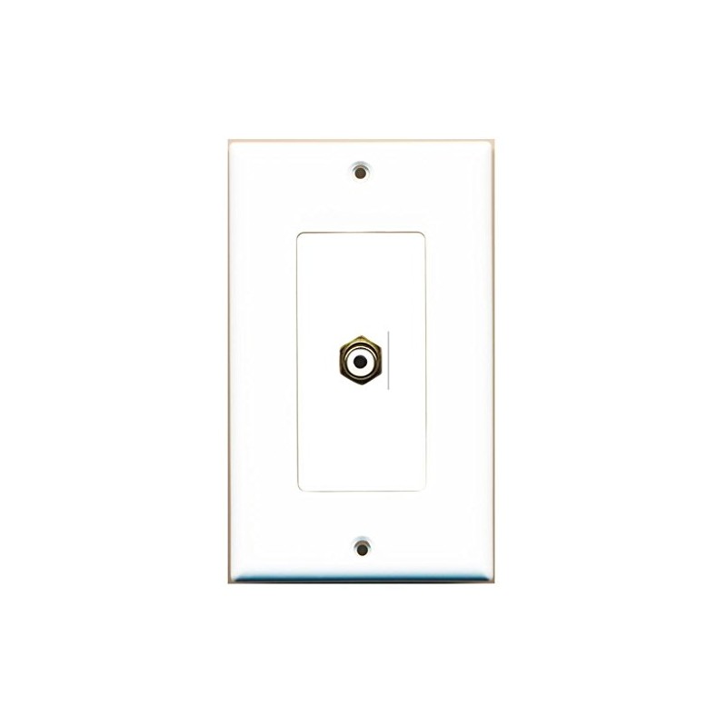 RiteAV - 1 RCA White for Subwoofer Audio Port Wall