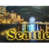 STATE OF WASHINGTON BEAUTIFUL CHROME POST CARD SEATTLE SKYLINE @