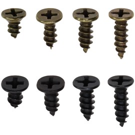 Mini Skater Wood Screws Assortment Kit Carbon Steel Cross Flat Head Self Tapping Screws, Pack of 200 (Black & Bronze)