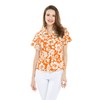 Couple Matching Hawaiian Luau Shirts, Classic Vintage Hibiscus Orange, Women,