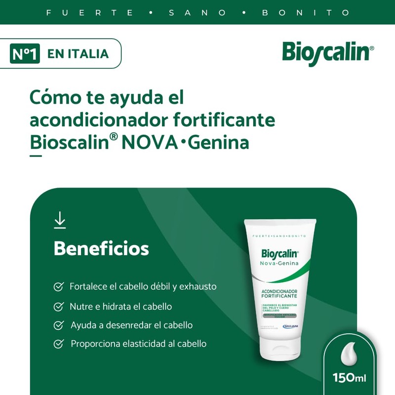 Bioscalin Nova Genina Strengthening Conditioner Promotes Well-being of Hair and
