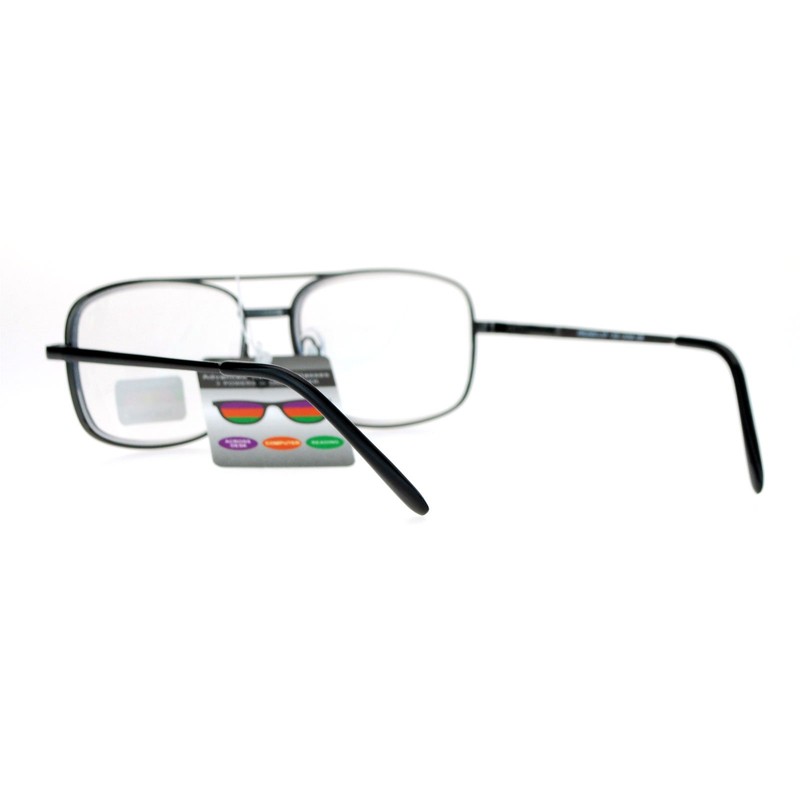 SA106 Rectangular Metal Frame Multi 3 Focus Progressive Reading Glasses