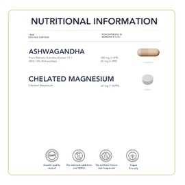 Bright Naturo Ashwagandha with Magnesium + Stress Management, 2 Supplements in 1 Pack for Relaxation and Mental Balance The 28 Daily Doses