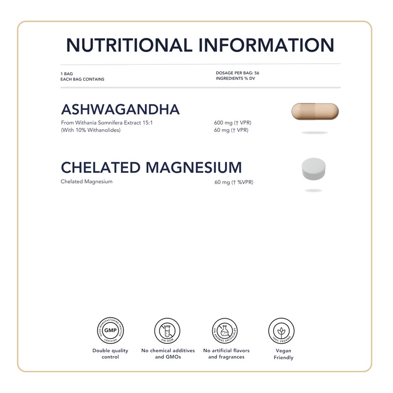 Bright Naturo Ashwagandha with Magnesium + Stress Management, 2 Supplements