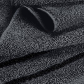 MyOwn Ultra Soft 6 Pack Cotton Towel Set, Contains 2 Bath Towels 28x55 inch, 2 Hand Towels 16x24 inch & 2 Wash Coths 12x12 inch, Ideal Everyday use, Compact & Lightweight - Charcoal Grey, 71659