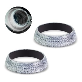 AMZAUTO 2 PCS Exhaust Manifold Gasket, 2.56 In Exhaust Flange Gasket, for Muffler Ring Replacement, Prevent Leaking Between Pipe and Manifold, Car Accessories for SUVs Trucks RVs