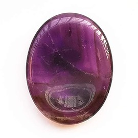 Manekieko 1 Pcs Natural Amethyst Crystal Thumb Worry Stone,Stress Relax Healing Reiki Crystal Pocket Palm Stones