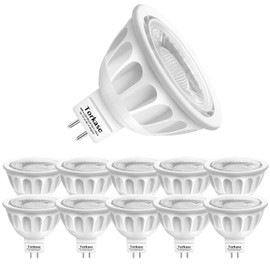 10 Pack MR16 LED Bulbs, 5W 12V, GU5.3 Bi-Pin Base, 36 Degree Spotlight, 50-Watt Equivalent, Non-Dimmable, 500-Lumen, 6000K Cool White by Torkase