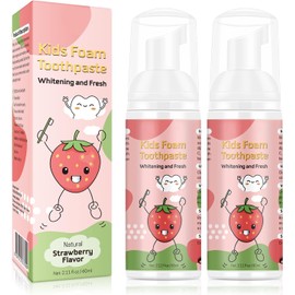Fluoride-Free Kids Foam Toothpaste with Strawberry Flavor, 60ml, for U-Shape Electric Toothbrush