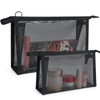 besharppin Mesh Cosmetic Pouch, Set of 2, Plain, Makeup Pouch,