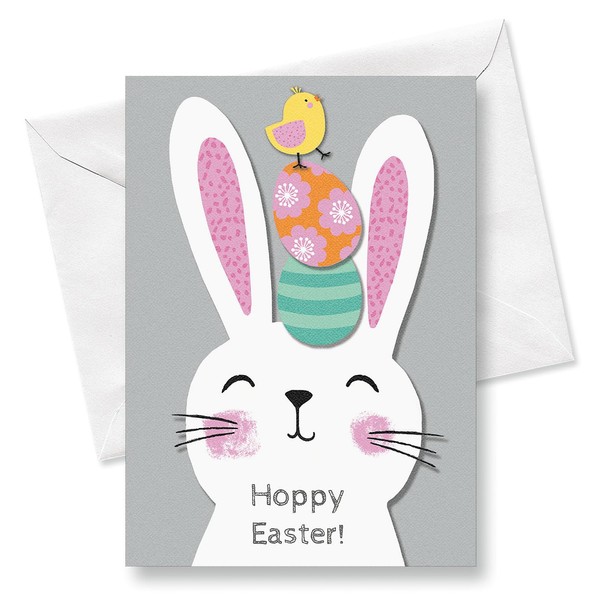 Hello Spring Easter Greeting Cards - Set of 8, Envelopes Included, Inspiring Holiday Message, Great for Kids Happy Easter Notes and Friendship cards, 5 x 7 Inches
