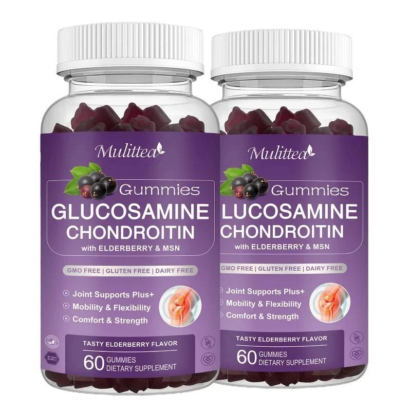 Mulittea 2 Pack 1500mg Glucosamine Chondroitin Gummies MSM Triple Strength