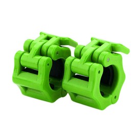 TnP Rubber Barbell Collars – Locking 1" Stanadard Size Weight Clamps Lock Jaw - Quick Release Collar Clips – Bar Clamps Great for Crossfit, Olympic Lifts and Strength Training (Green)
