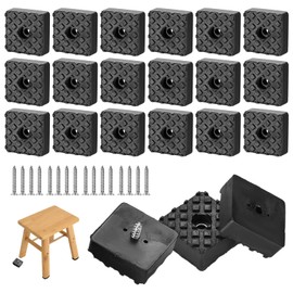 16 PCS Rubber Feet for Furniture, Chair Leg Floor Protectors with Screws, for Garden Furniture, Table Chair Sofa Legs, Non-Slip and Moisture-Proof Protection of Furniture Floors (30x30mm)