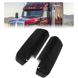 HECASA Door Mirror Cover Compatible with Peterbilt 579 Driver and Passenger Side Black Pair