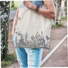 Ciieeo Flower Printed Canvas Tote Bag Large Capacity Leisure Handbag