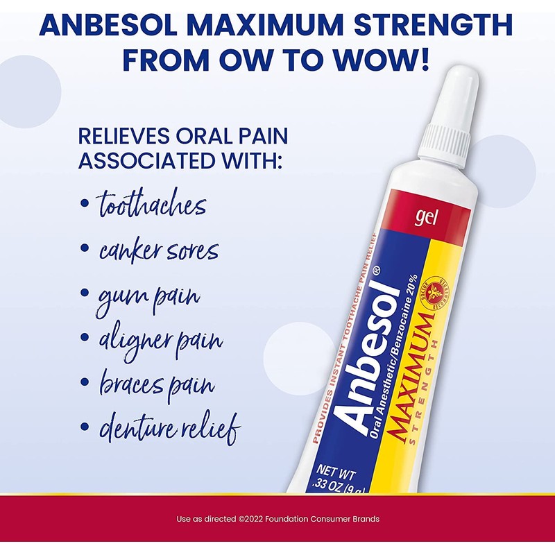 Anbesol Gel Maximum Strength 0.33 oz (Pack of 10)