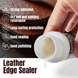 Leather Edge Sealer, Leather Burnishing Gum Smooth and Glossy Edge Finish for Bags, Wallets, Leatherwork Accessories Burnishing Tool, 100ml