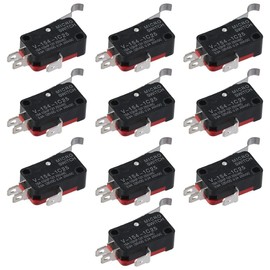 SHUATI 10Pcs V-154-1C25 Micro Limit Switch, Long Hinge Roller 15A 250V Long Hinge Roller Momentary Cherry Push Button, SPDT Snap Action for Arduino, Appliance and Electronic Equipment