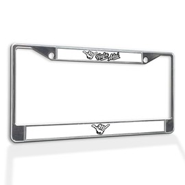 Fastasticdeals Metal Insert License Plate Frame Hafa Adai Weatherproof Car Accessories Chrome 2 Holes Solid Insert
